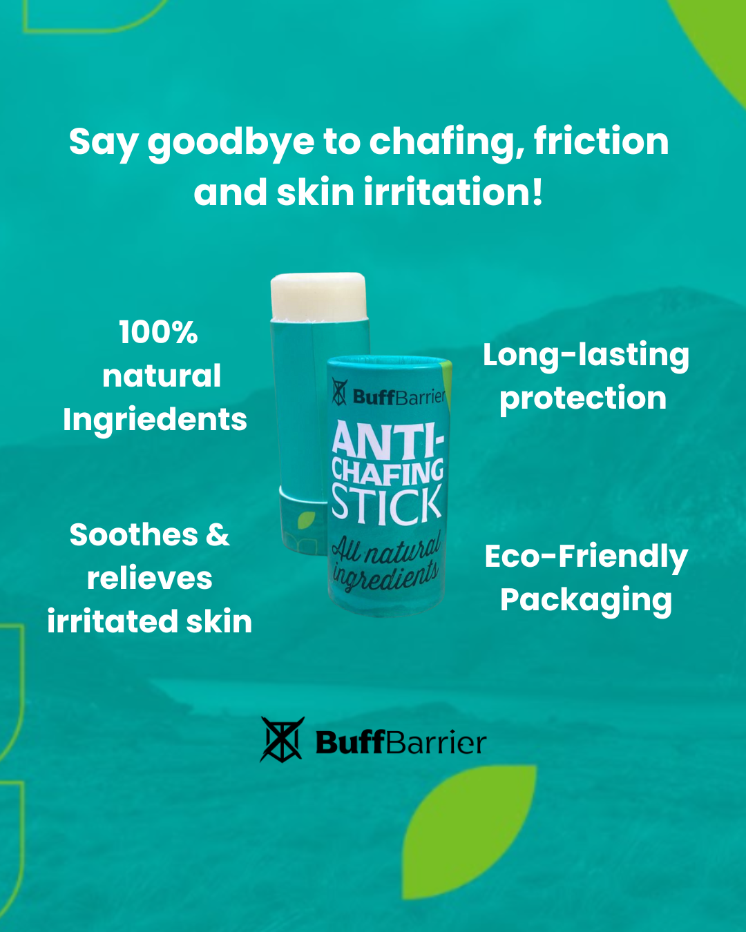 BuffBarrier | All-Natural Anti-Chafing Stick for Active Individuals and Sensitive Skin